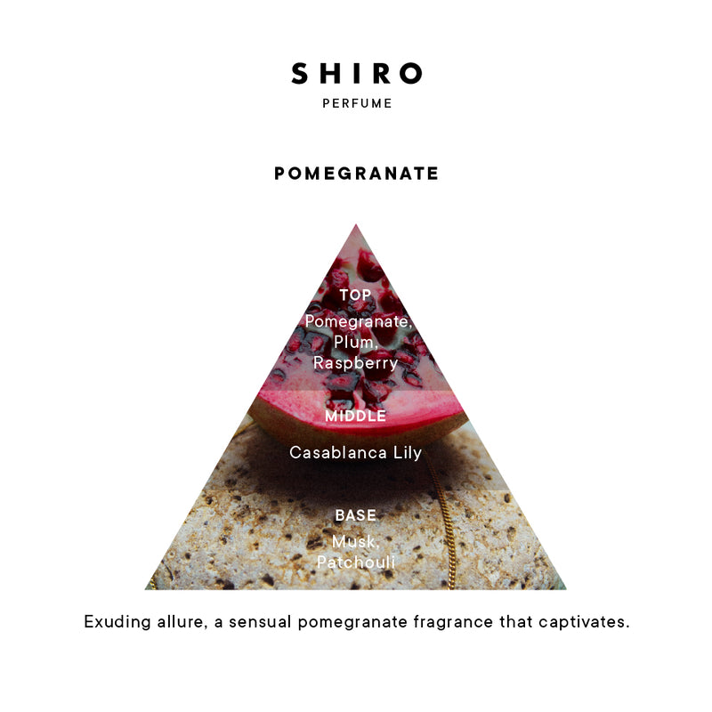 SHIRO Pomegranate 香水 SHIRO PERFUME POMEGRANATE (100mL / 50mL) – SHIRO UK Online Store